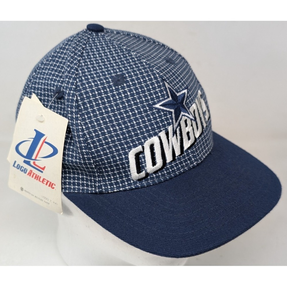 Dallas Cowboys Logo Athletic Hat Cap Plaid Pro Line 90s DEADSTOCK TAGS NEW STAIN